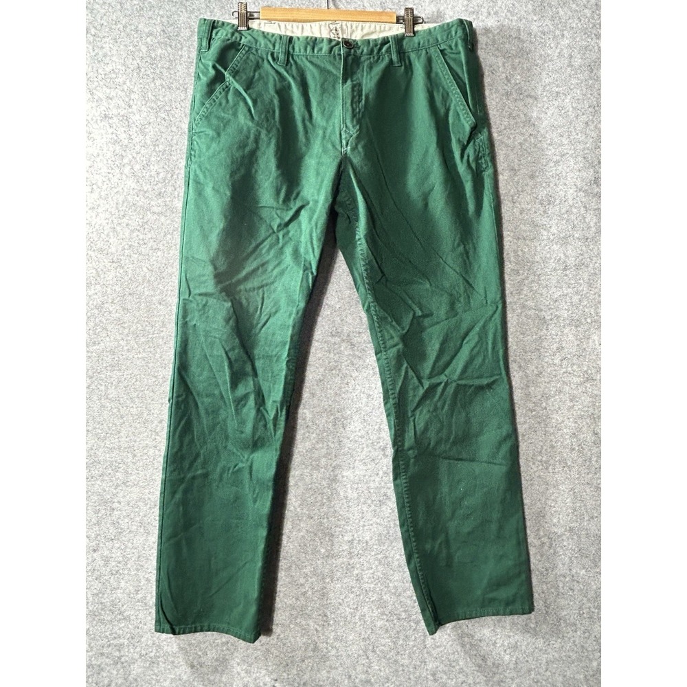VTG Timberland Men's Green Cotton Chino Pants Straight Leg Outdoor 90s Y2K